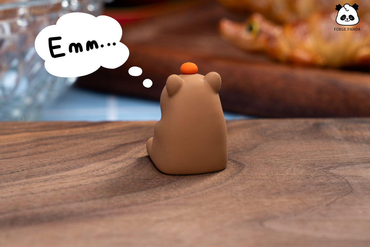 F Zen Capybara Keycap – Orange Edition (Keycap) - Forge Panda Originals