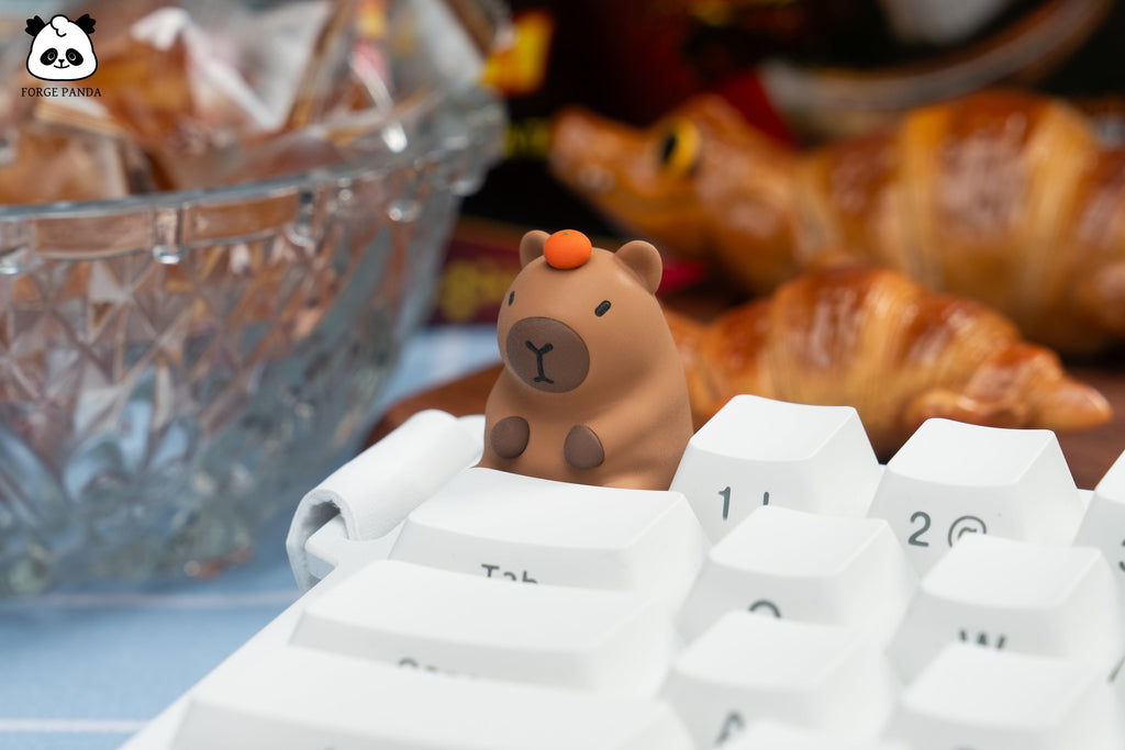 F Zen Capybara Keycap – Orange Edition (Keycap) - Forge Panda Originals