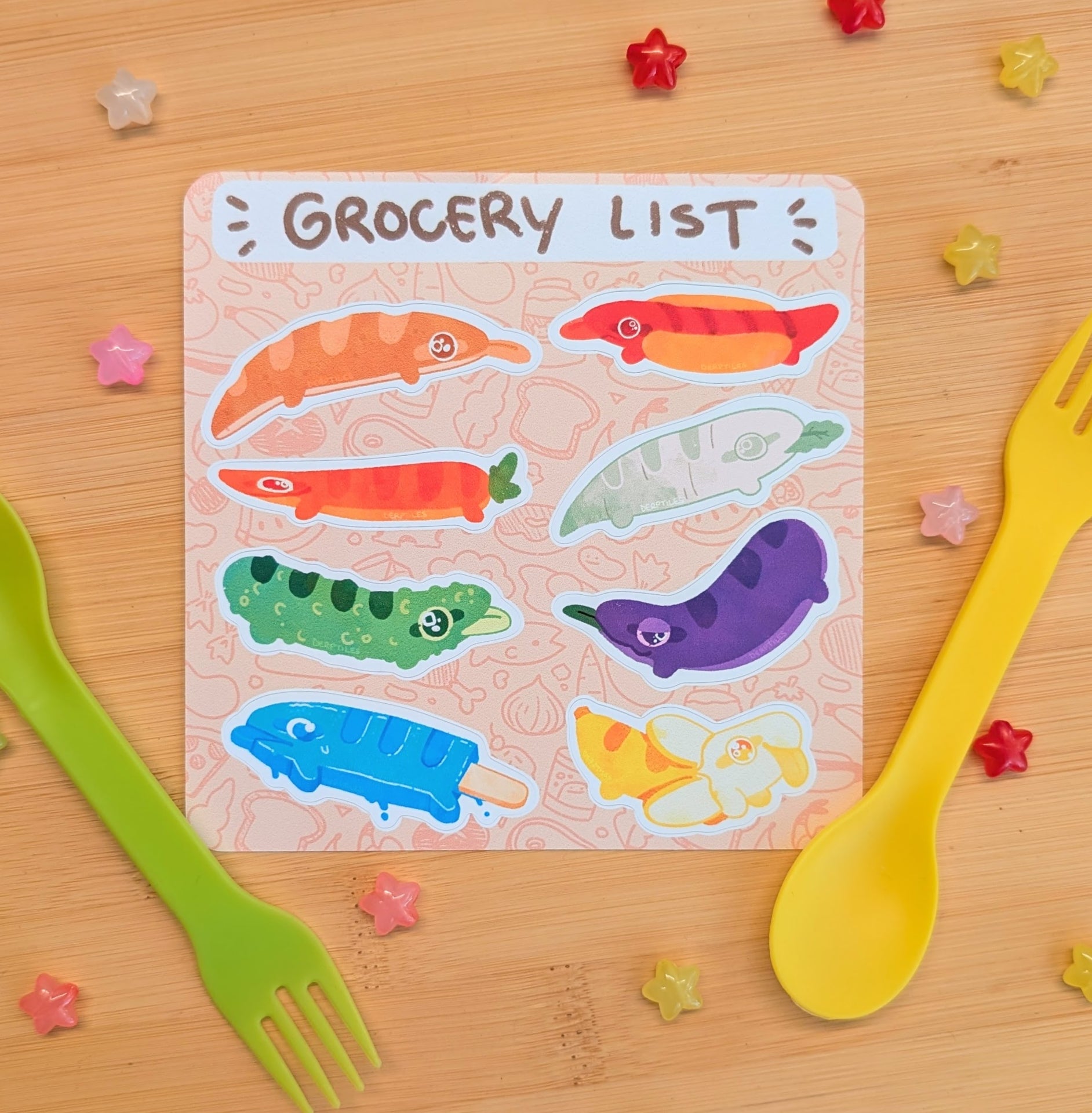Grocery List Skonks Sticker Sheet