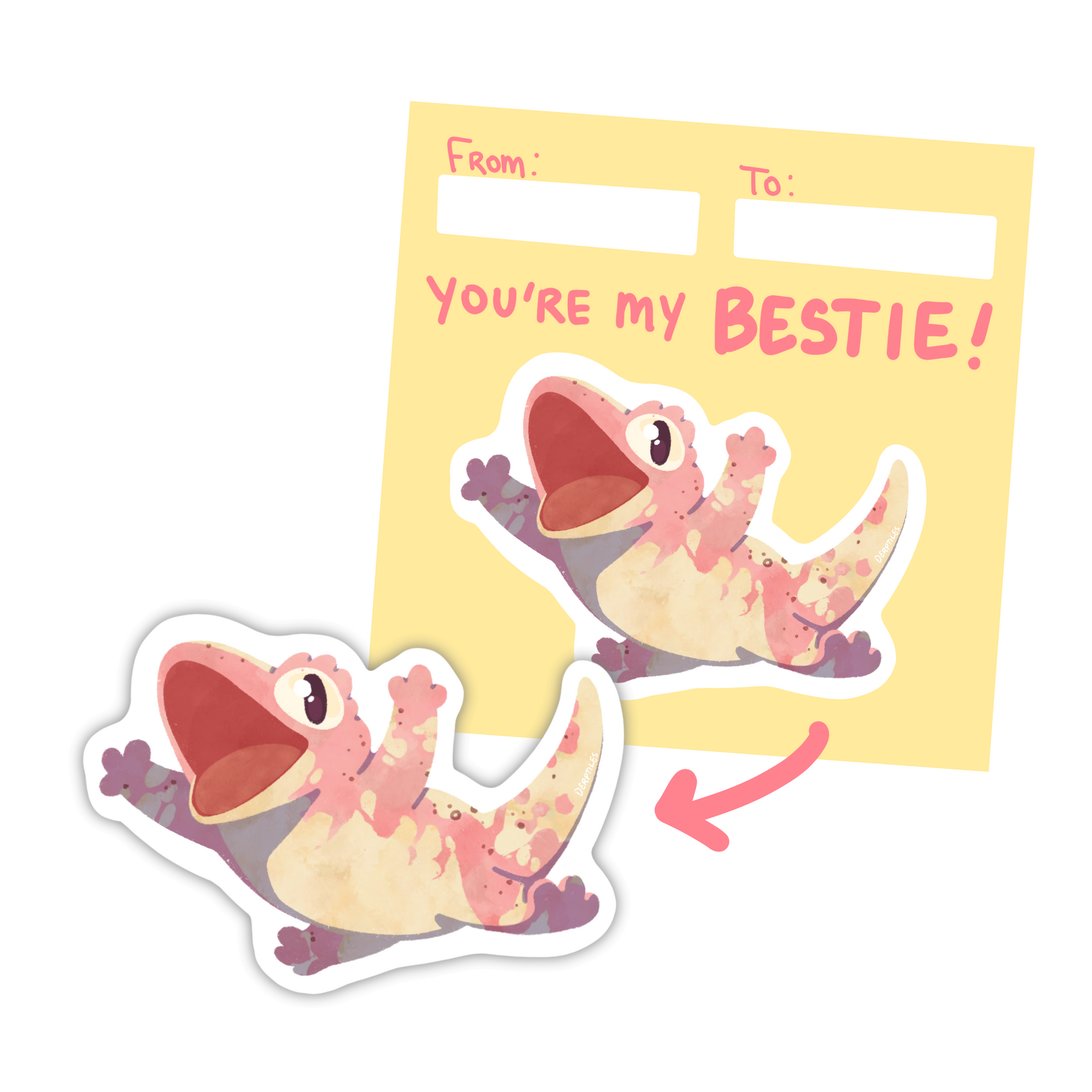 Sticker Card: "You're My Bestie!" Crestie Edition