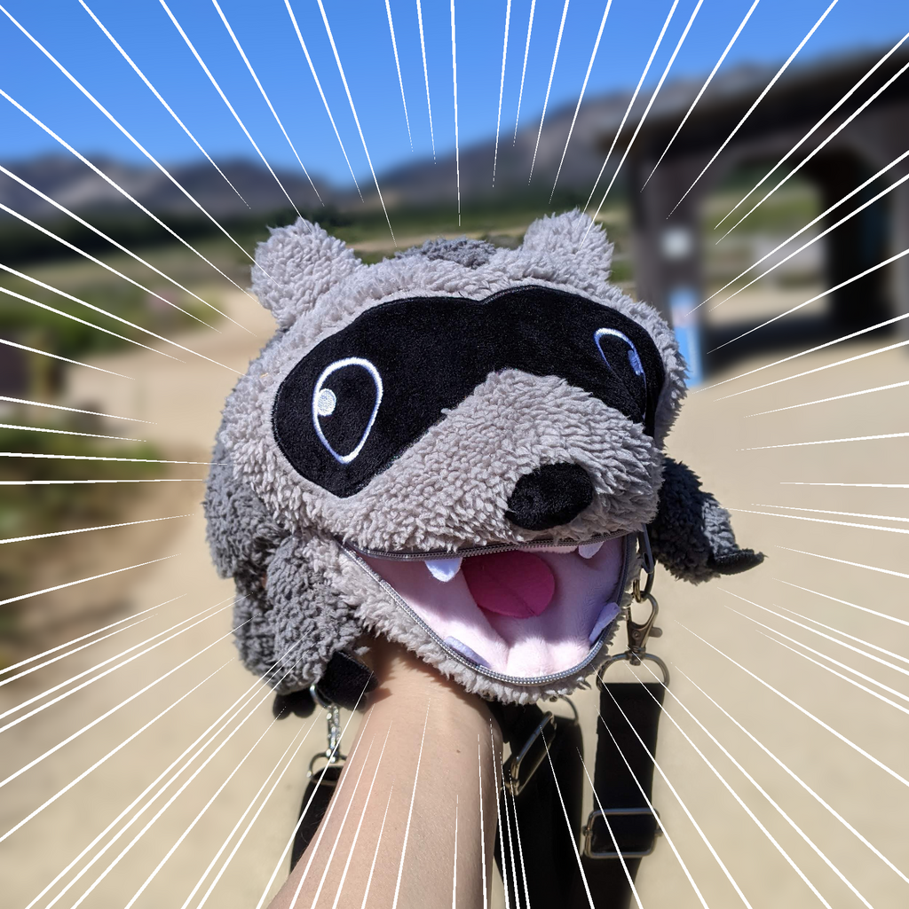 Raccoon Plush Bag